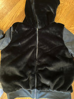 Reversable fur sweatshirt/ jacket